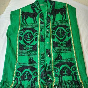 Vtg Aztec Knit Sweater Vest Ecuadorian